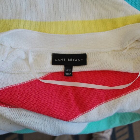 Lane Bryant 18/20 Cardigan Sweater Striped Soft Womens - Picture 3 of 3